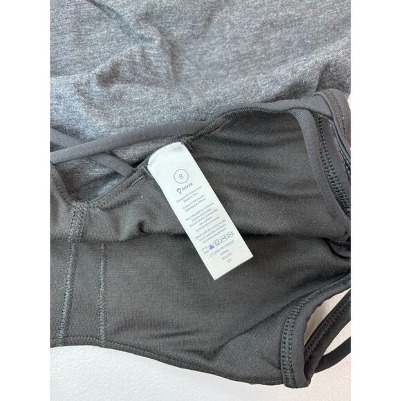 Lululemon Ivivva girls 8 black grey athletic tank top built in bra - Picture 6 of 6